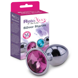 RelaXxxx Silver Starter Plug - Anální šperk růžový vel. M