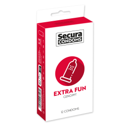 Secura Extra Fun - vroubkované latexové kondomy 12 ks